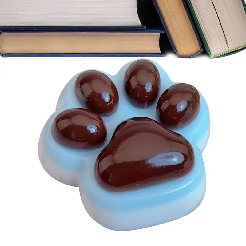 Sensory Toy Squeeze Paw Cartoon Cat Paw Fidget Toy Squeeze Figurine Funny Kitten Paw Collectible Figurines Desktop Statue