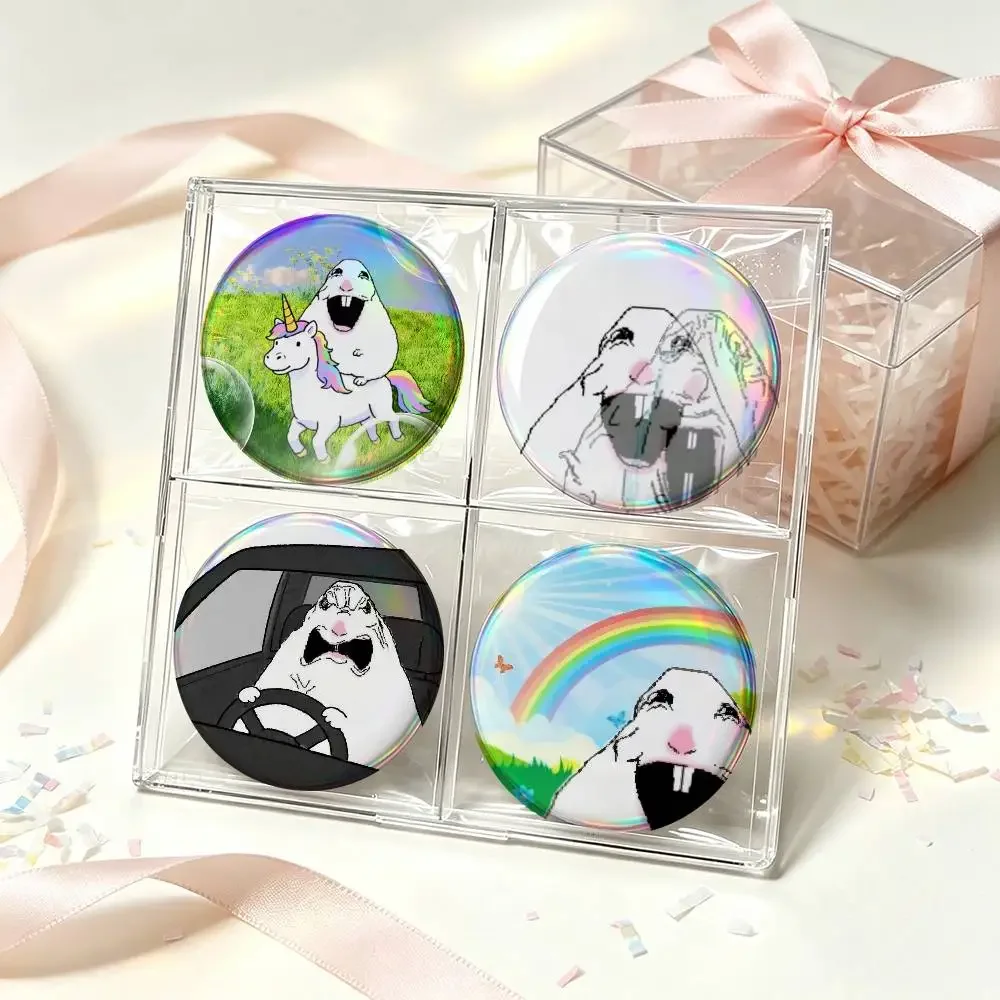 A-Creative Fun Hamster Meme   Anime Creative Tinplate Soft Button Pins Animal Icon Brooch Lapel Backpack Badge Accessories Pin