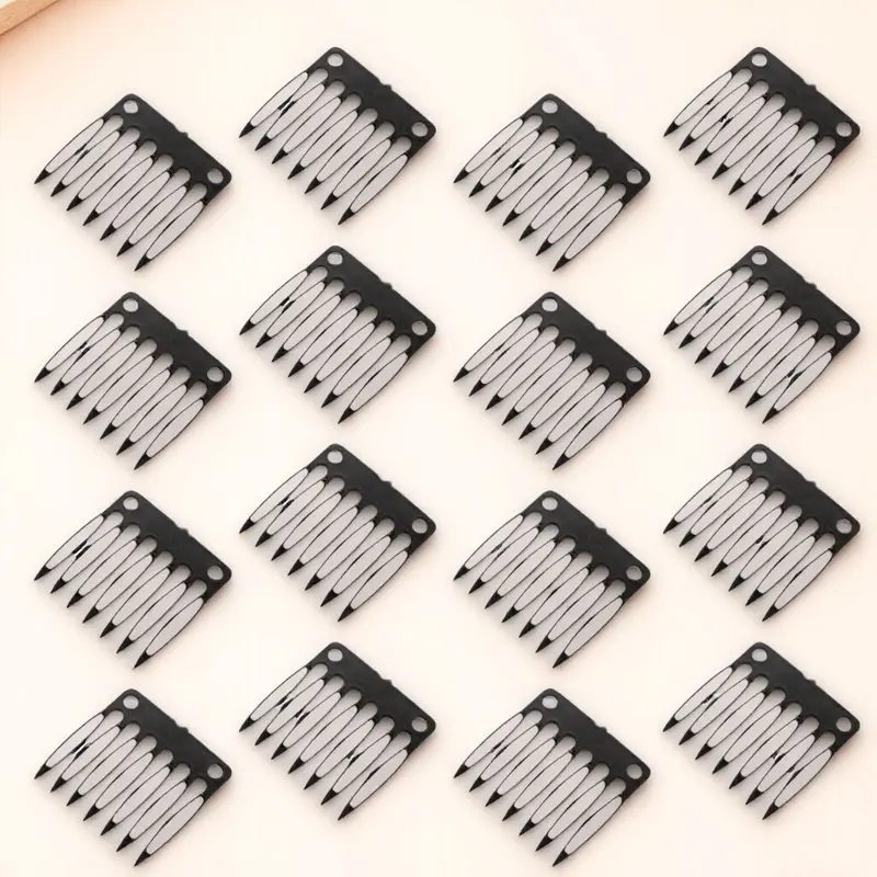 

100Pcs Plastic Net Clip Tooth Combs for Lace Wigs Hairpieces Fixing Tool Smooth Installation Removal Accessory