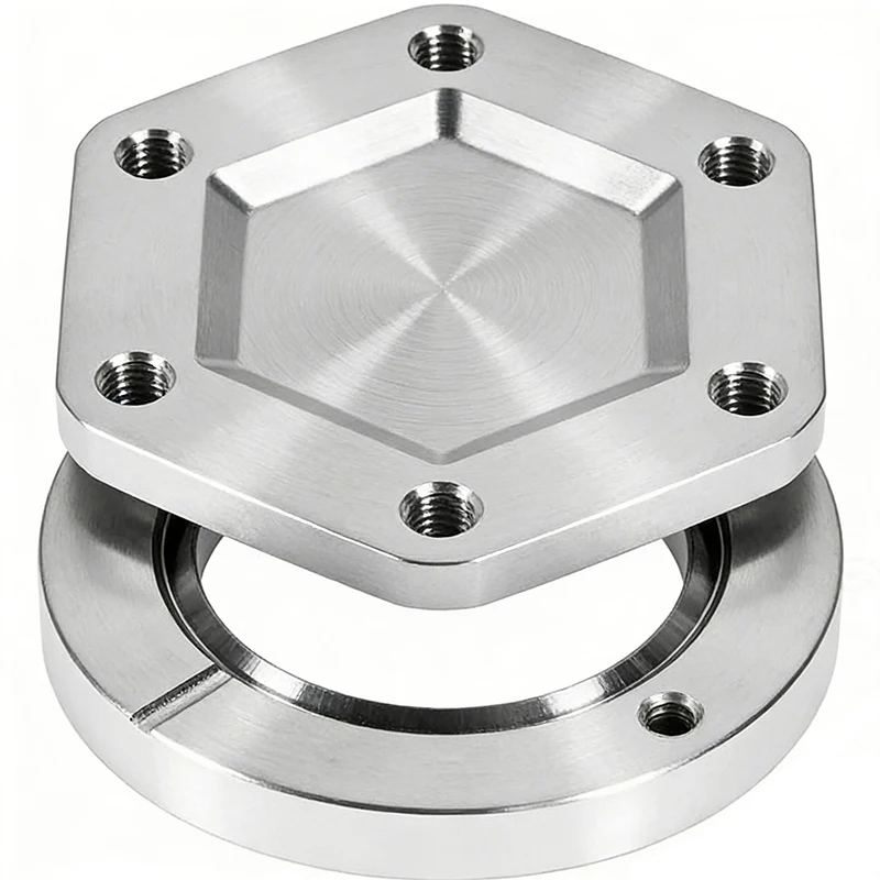 CNC Parts Rapid Metal Prototyping Custom Brushed Stainless Steel Mechanical Flange Assembly CNC Machining Parts Services