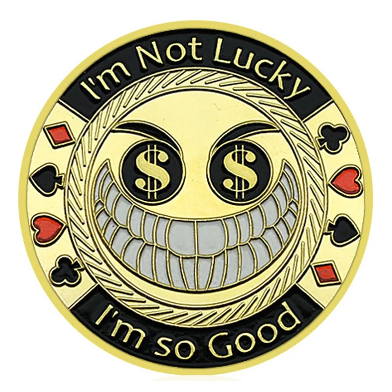 Smiling Face Style Poker Chips Metal Poker Coin Card Guard Protector Poker Cards Commemorative Medals  Creative Chips