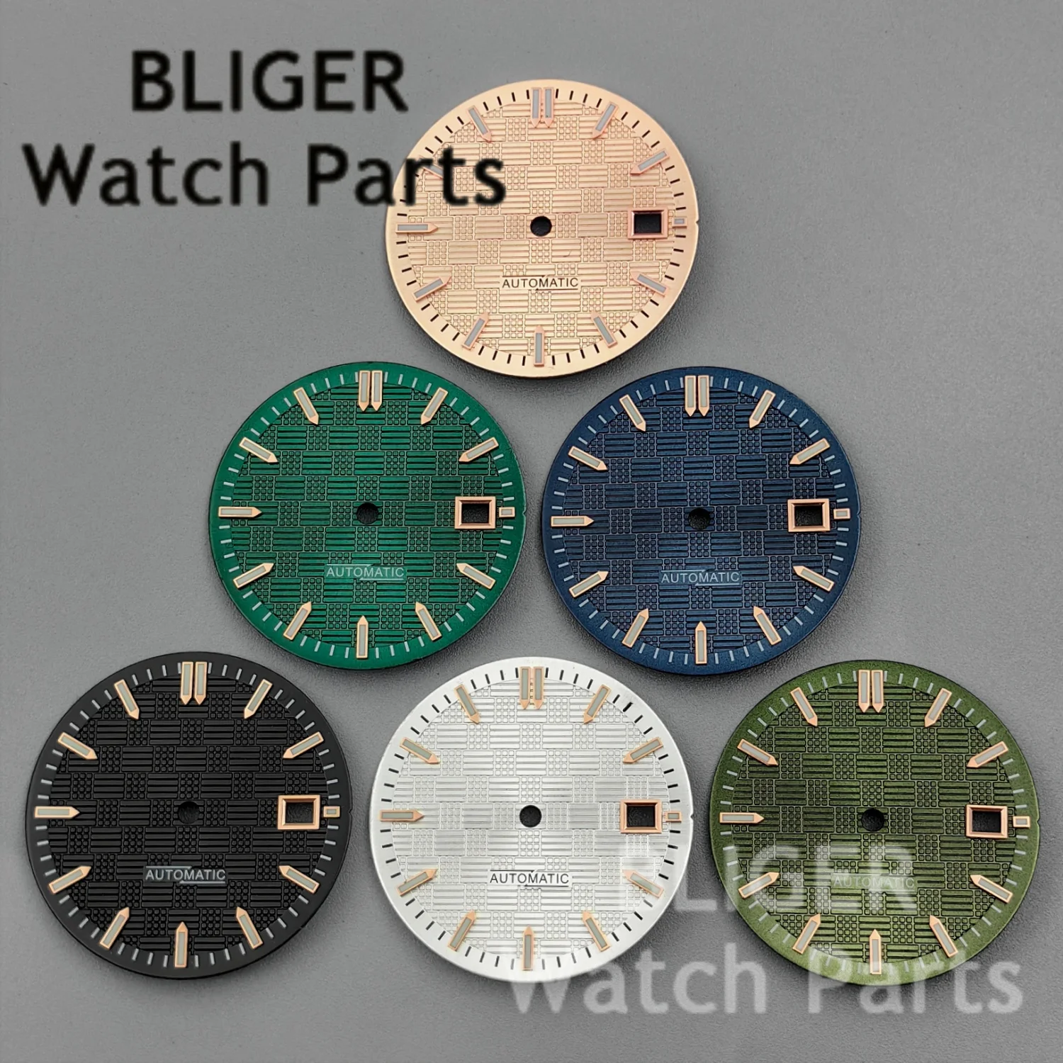BLIGER NH35 Engineer Watch Dial 31mm Black Blue Green Rose Gold Luminous Watch Dial Parts For NH34 NH35 NH36 NH38 NH70 Movement
