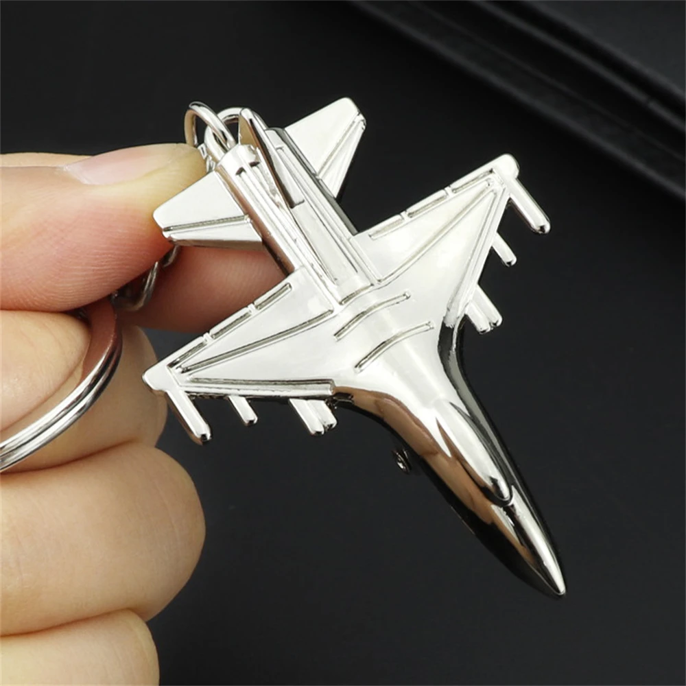 Aircraft Key Chain Combat Plane Model Car Key Ring Creative Metal Fighter Pendant Accessories Boy Man\'s Favorite Exquisite Gift