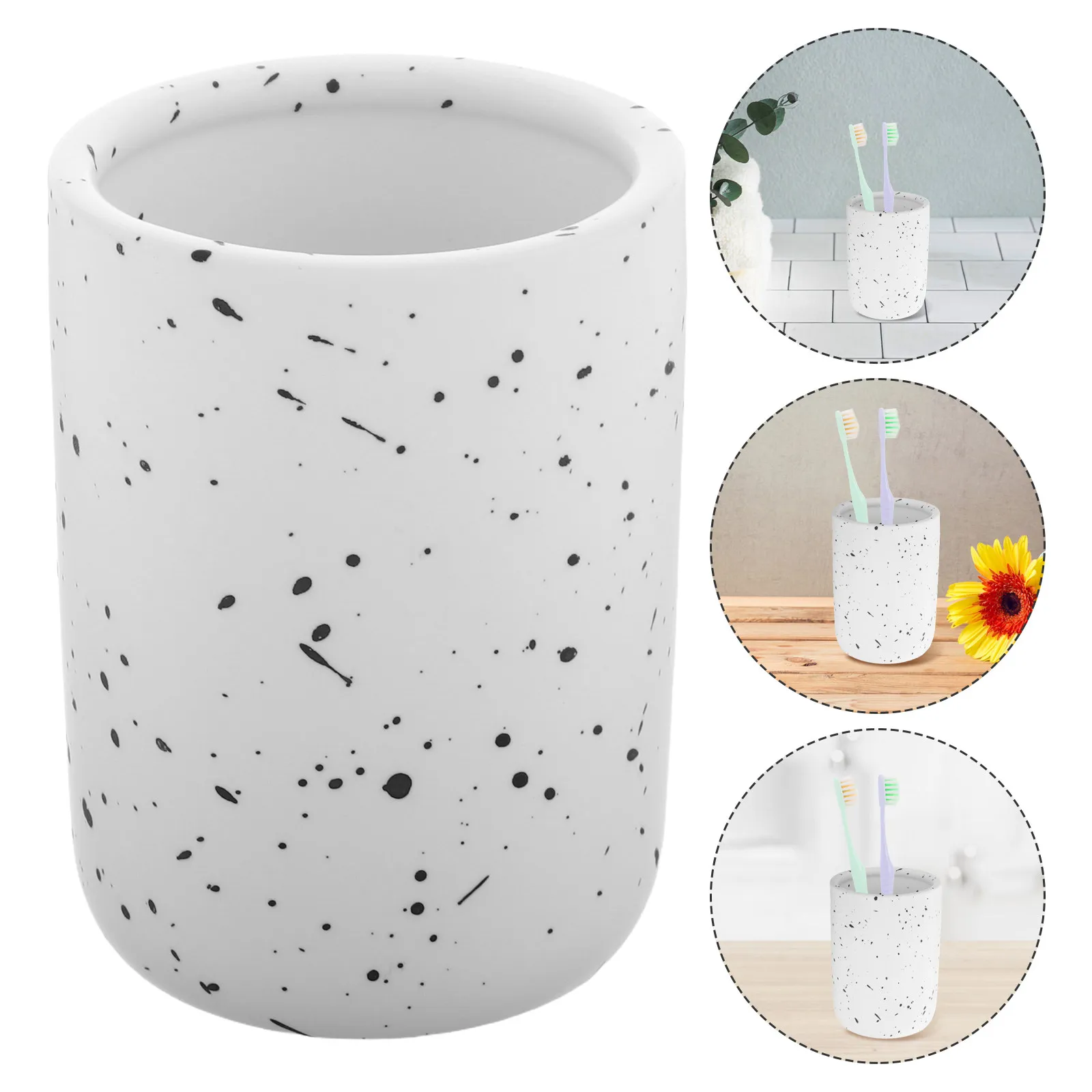 

300Ml Ceramic Mouth Wash Cup Smooth Rim Multipurpose Bathroom Toothbrush Holder Reusable Rinse Mug for Home Office Outdoor