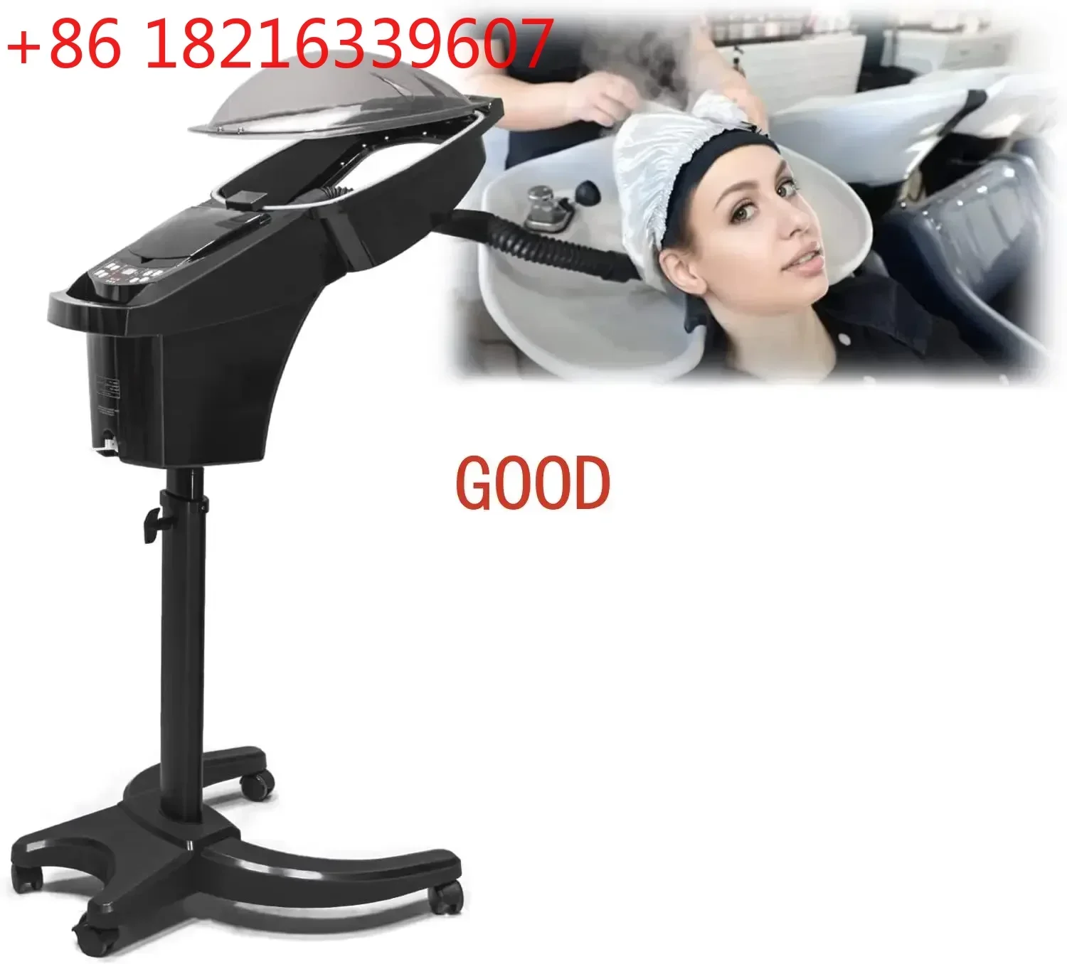 TAO Beauty  Equipment Hair Steamer Electric Hair Cap  Red/Blue LED Lights O3 Ozone Micro Mist Hair Steamer