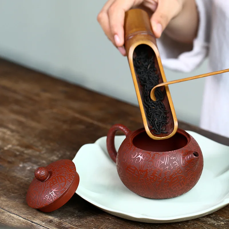 Handmade Yixing Ore Dahongpao Tea Purple Clay Pot Famous Wu Wencai Baifu Xi Shi Household Tea-Making Sets 220C