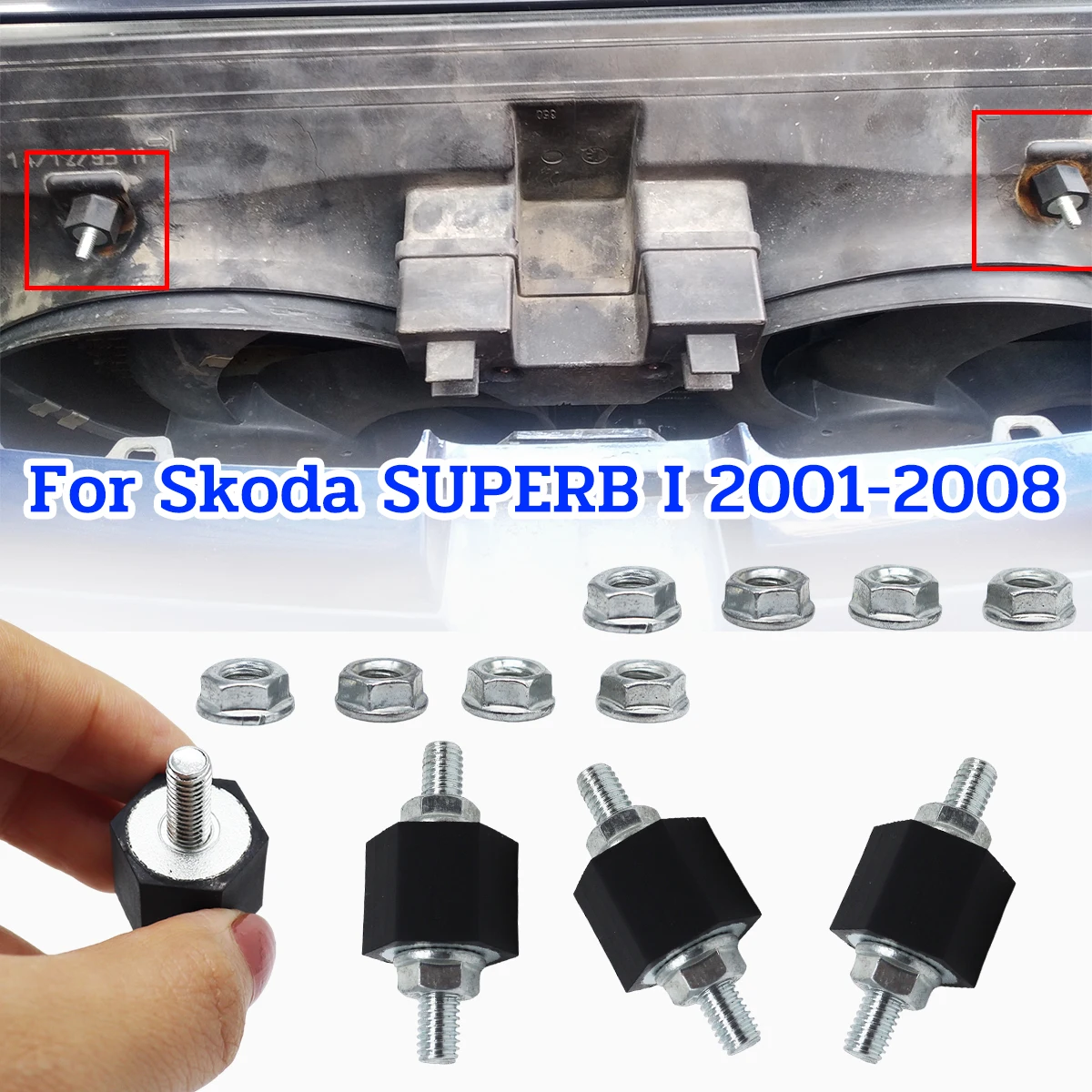 

Fuel Pump Engine Cover Rubber Mounts Bracket W/Nuts Vibration Isolation for Skoda SUPERB I 2001-2008 Intercooler Injector Parts