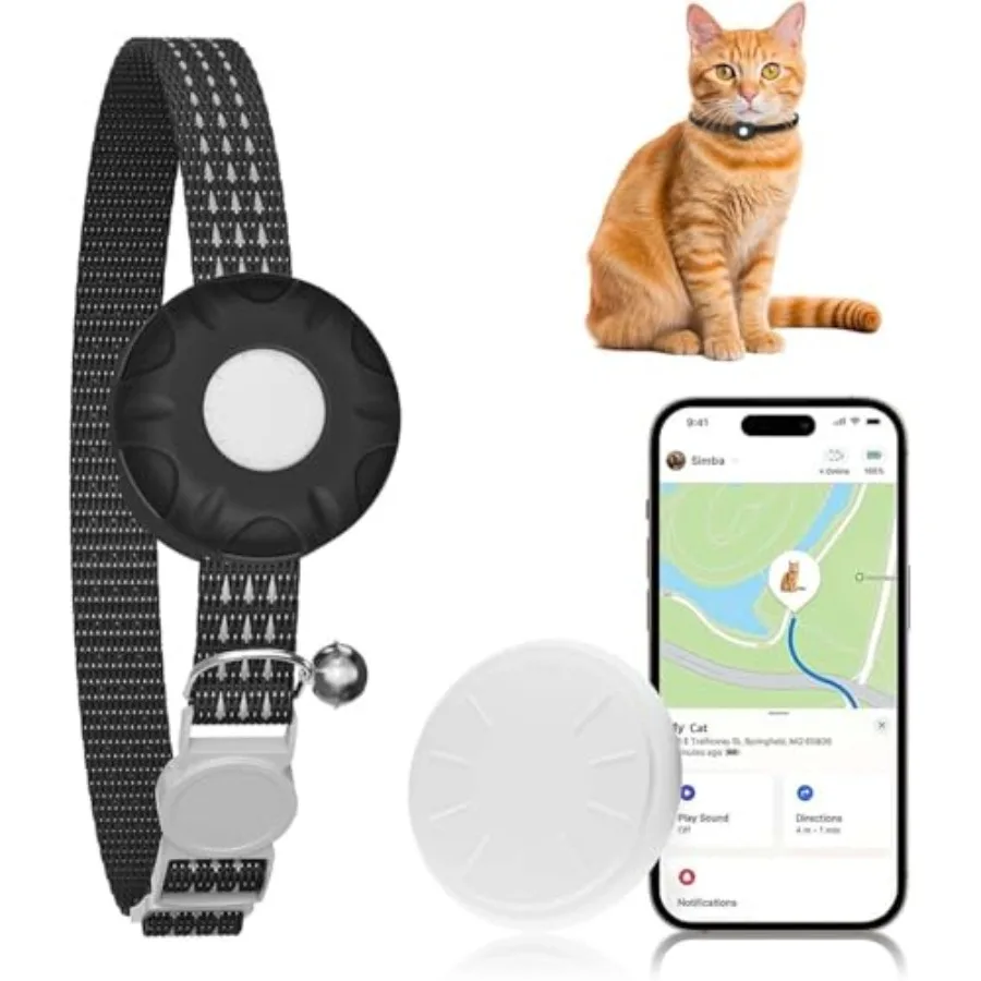 

Cat Tracker, Lightweight Pet Tracker for Cats, Compatible with Apple Find My App Only iOS , Real-Time Tracking, Precise Positio