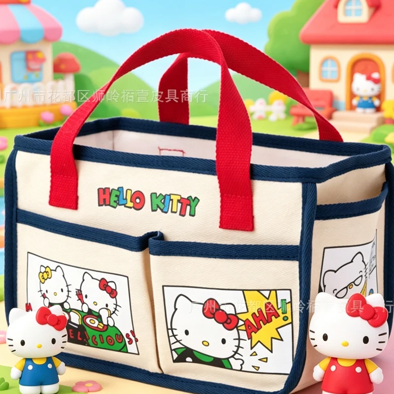 

Hello Kittys Cosmetic Bag Cartoon Handbag Kawaii Cartoon Sanrios New Bags for Woman Canvas Tote Bag Canvas Handbag Storage Bag