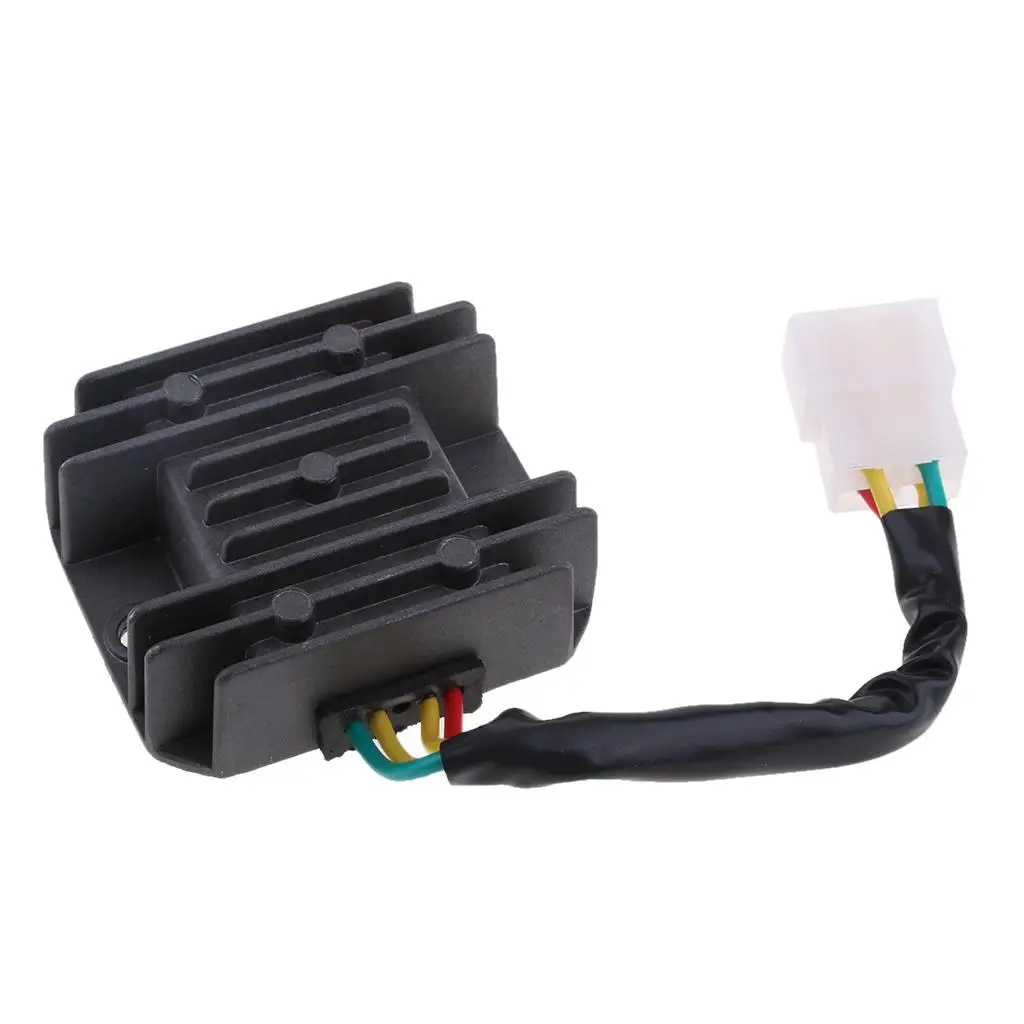 Metal Motorcycle Voltage Rectifier Regulator Black 4 Wire Module for Honda CG125 XL200R Efficient Replacement