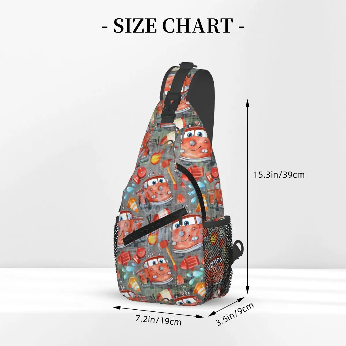 Custom Lightning McQueen Cars Pattern Backpack Traveling Hiking Bags Shoulder Crossbody Chest Backpack Sling Crossbody Backpack