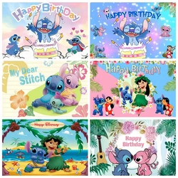 Disney Lilo Stitch Party Achtergronden Kinderen Gelukkige Verjaardag Decoratie Fotografische Achtergrond Decoraties Custom Decor Banner