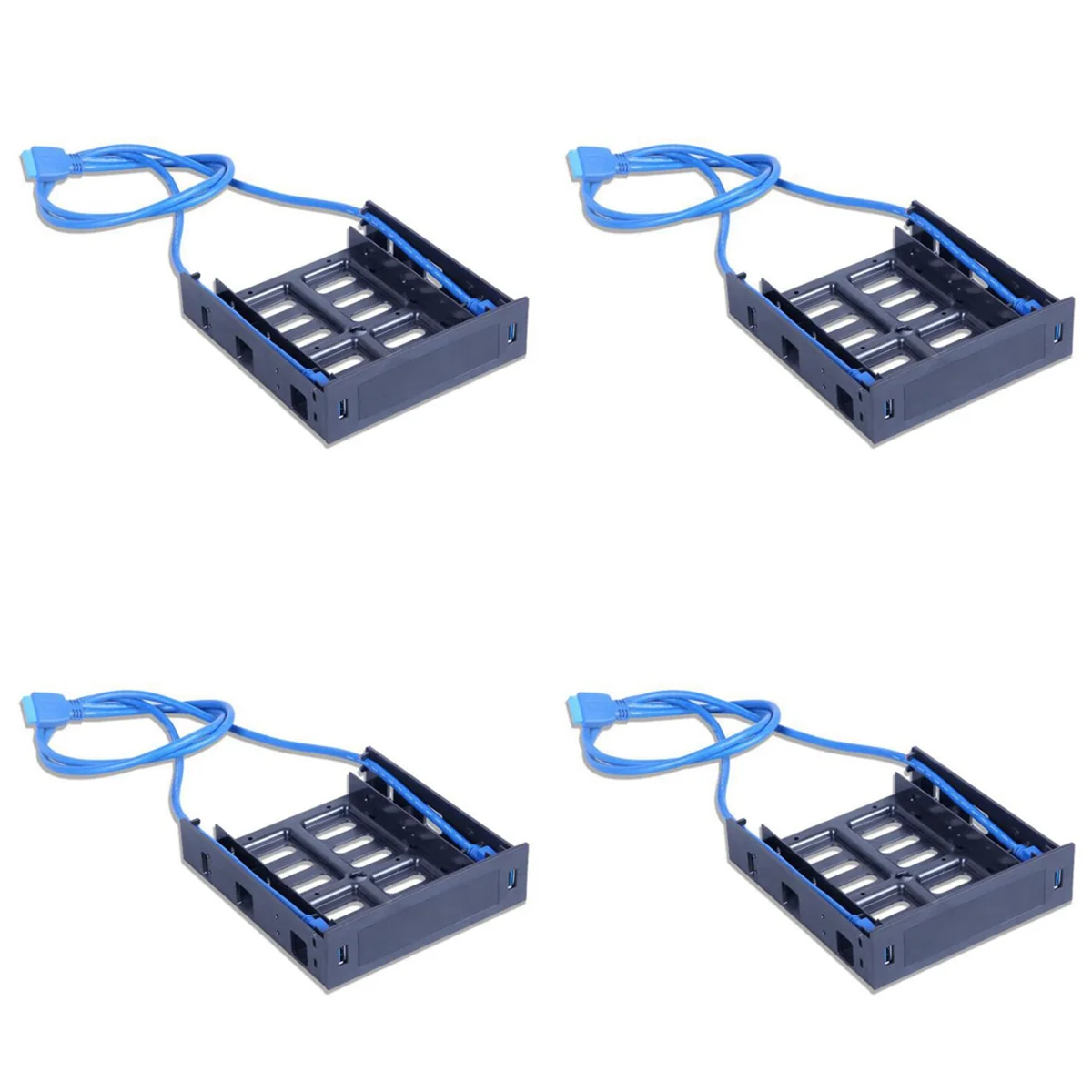 8X USB 3.0 Front Panel with 3.5Inch Device/HDD or 2.5Inch SSD/HDD to 5.25 Floppy to Optical Drive Bay Tray Bracket