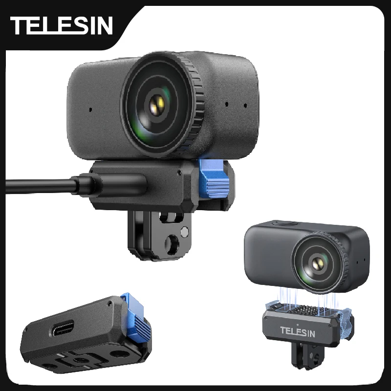 TELESIN Magnetic Qucik Release Two Claw Charging Adapter Mount For DJI OSMO Nano Accessories Dual Claw Interface