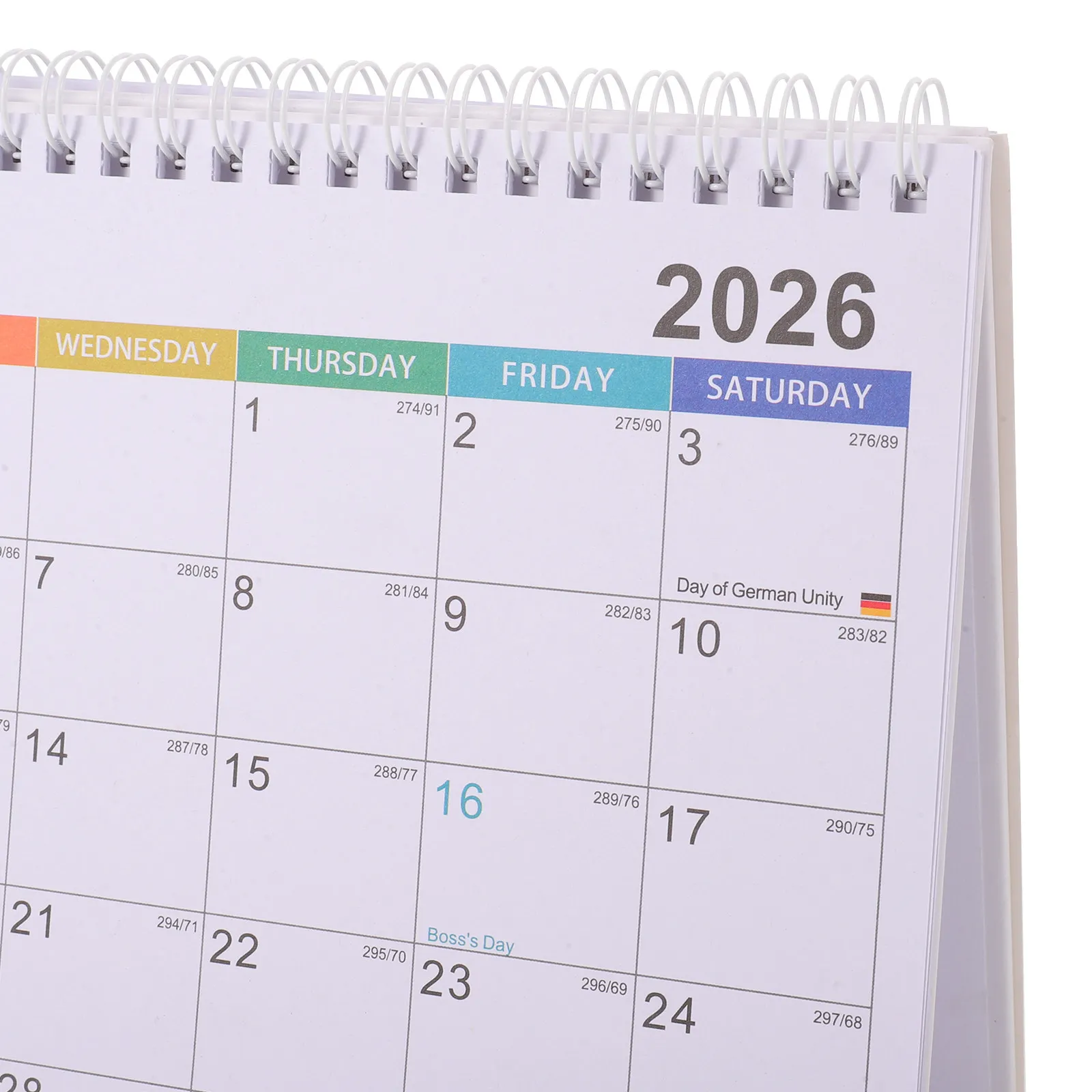 Desk Calendar 2026 2027 Monthly Daily Planner Spiral Coil Standing Desktop Calendar Planner Office Workspace Organizer Note