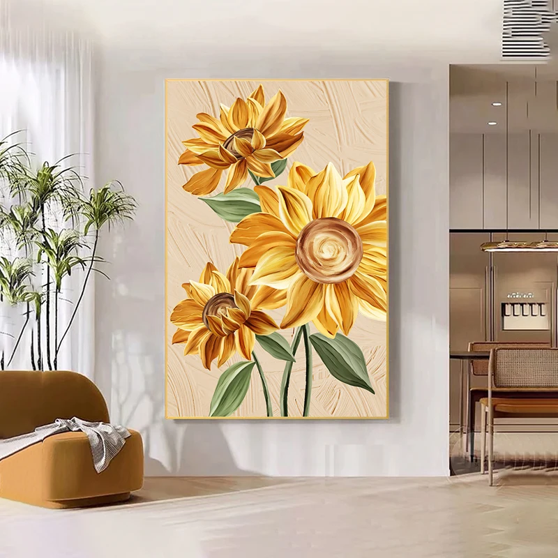 One Piece Sunflower Nordic Style Posters and Prints Landscape Canvas Painting Abstract Wall Art Picture for Living Room No Frame