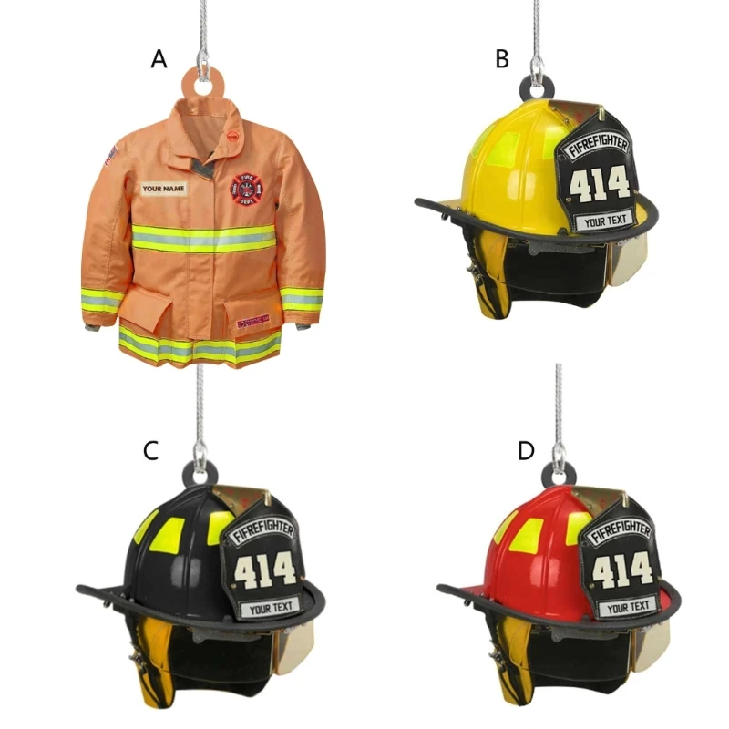 for Creative Helmet Pendants Fortune Luck-bring Firefighter Accessories for Frie