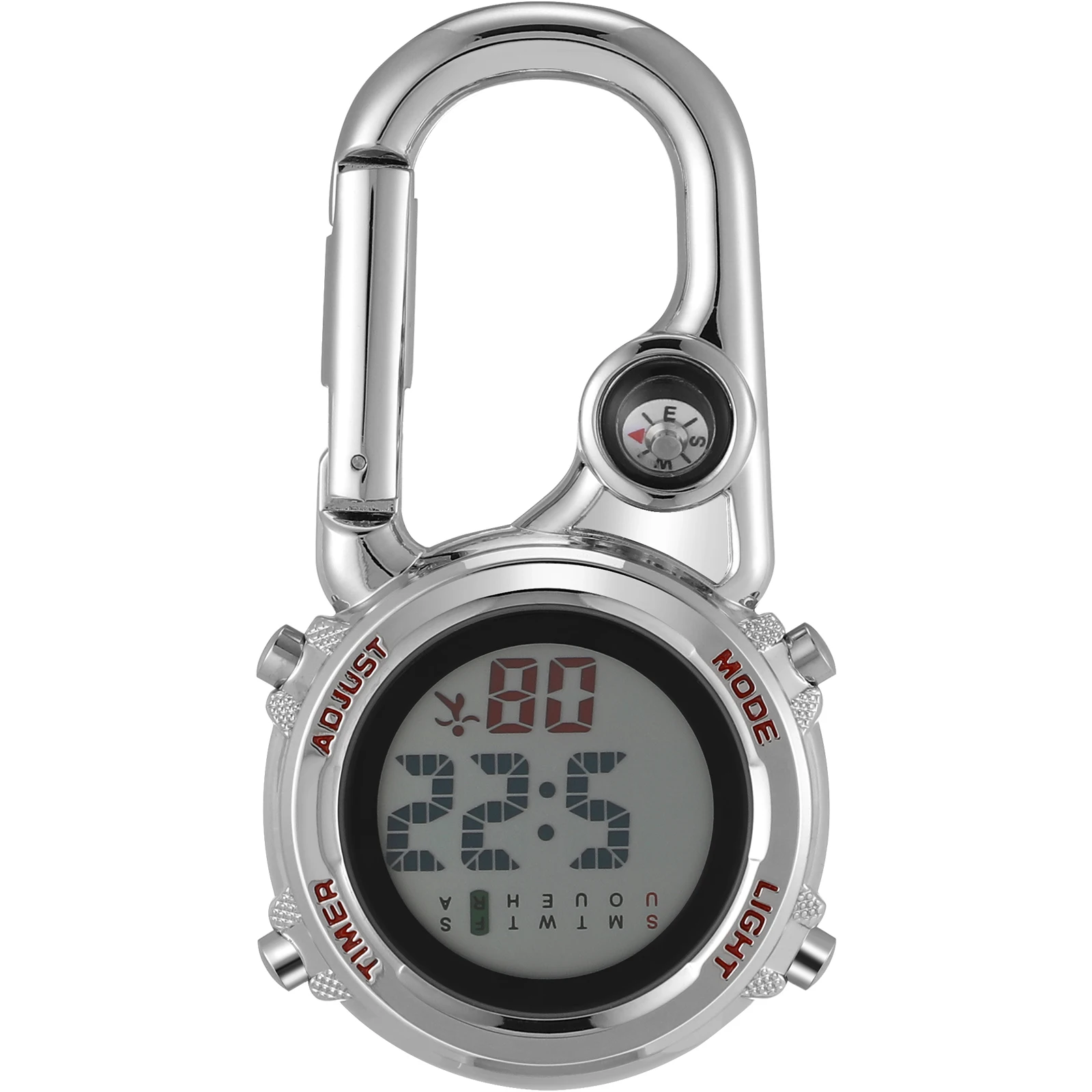 

Outdoor Climbing Accessories Zinc Alloy Carabiner Hook Watch Digital Display Date Direction Compass Portable Pocket for Men