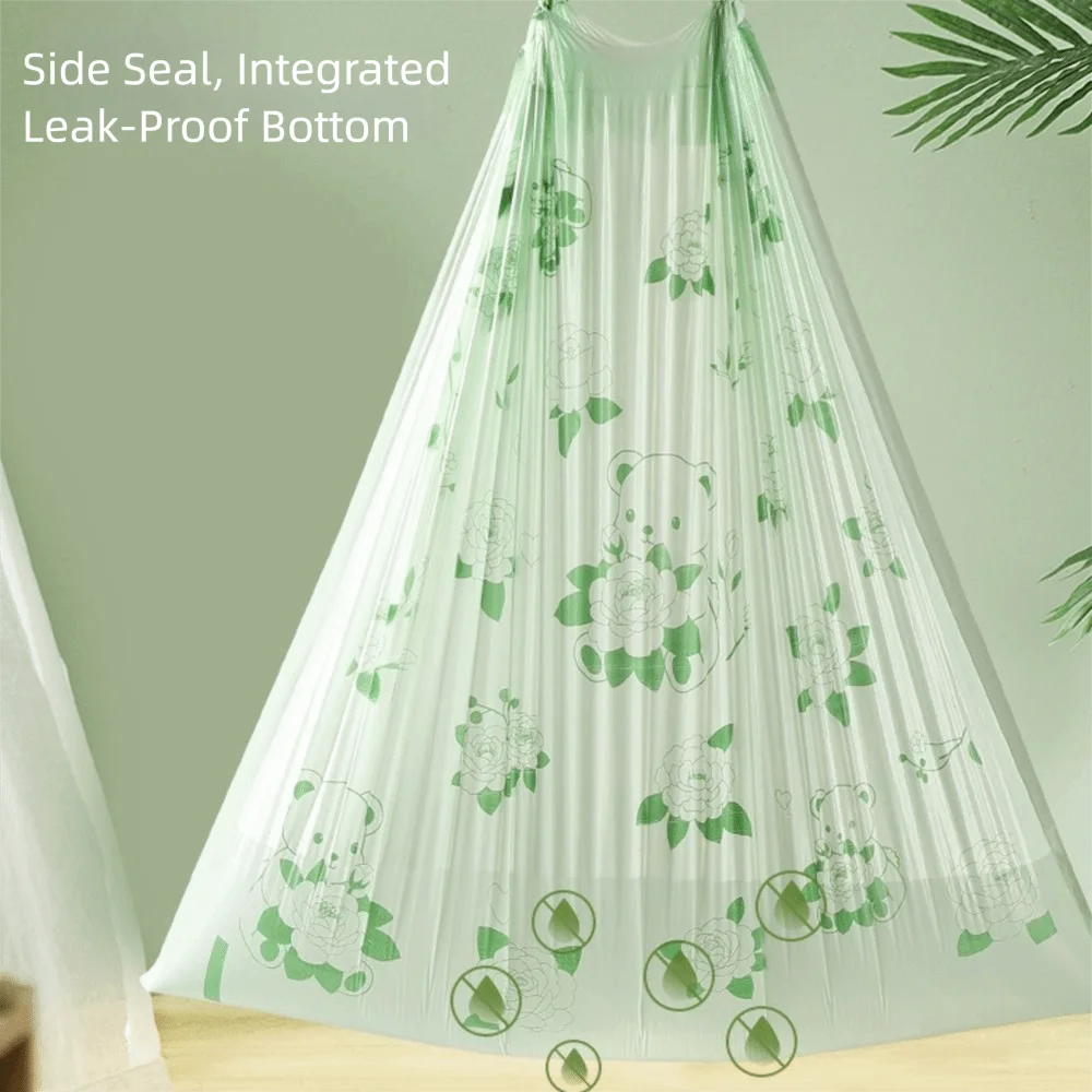 30pcs/rolls Not Easy To Break Drawstring Garbage Bag Plastic Thickened Material Thickened Trash Bag Portable Design