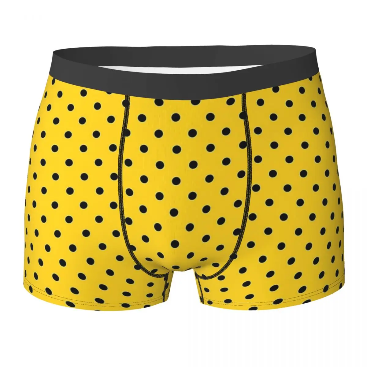 Retro Polka Dots Underwear Black And Yellow Males Panties Sublimation Breathable Boxer Shorts Hot Shorts Briefs Plus Size