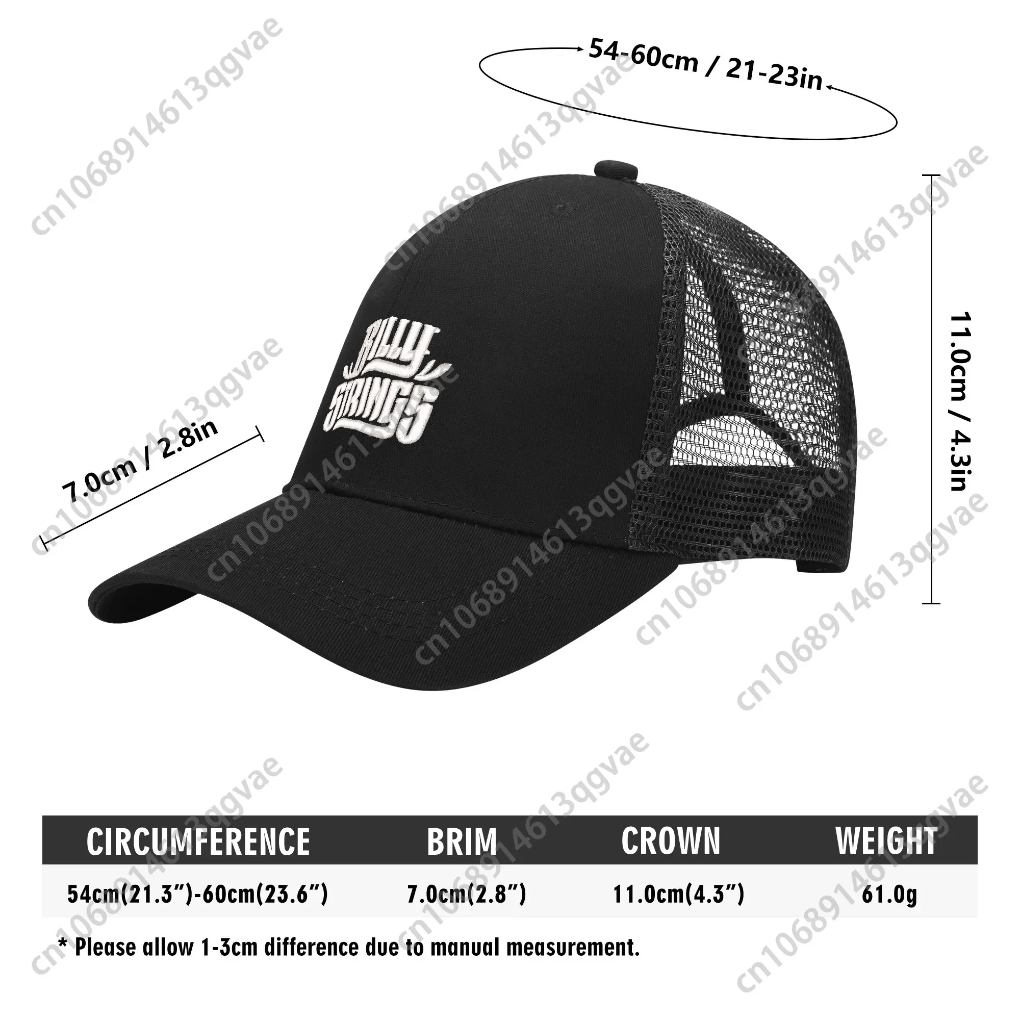 Czapka z haftem Billy Music Strings Guitarist Męska Damska Sportowa Bejsbolówka Hip Hop Oddychająca Letnia Nakrycie Głowy Czapki z Własnym Logo