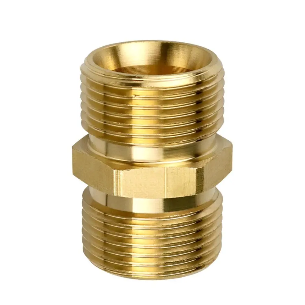 Brass Hose Extension Connector Adapter Gold M22 15mm Male Fitting Hose Coupler Adaptor M22 14mm M22-14 to 15mm