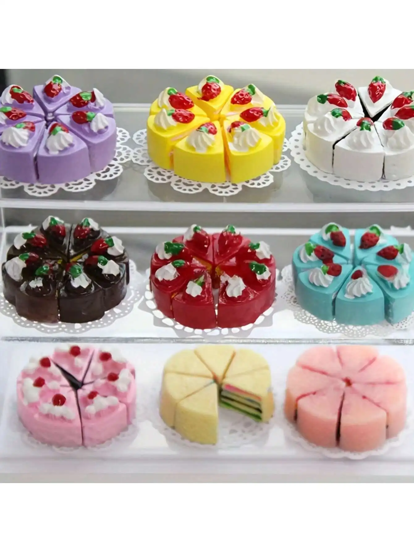 10 Pieces Dollhouse Miniature Food Cakes: Mini Simulation Dessert Models for Kitchen, Cake & Sweet Shop Scene