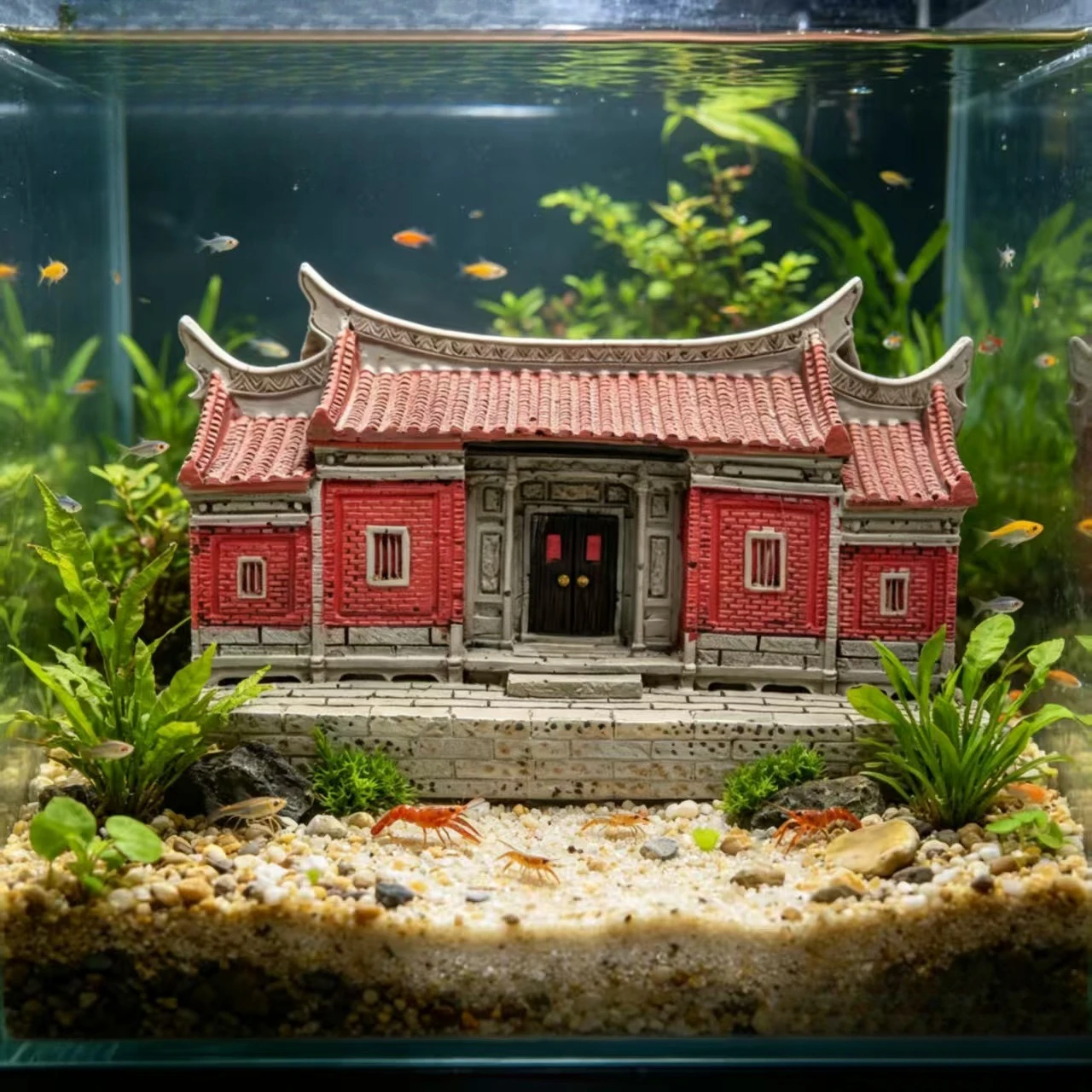 

Red Bricks Ancient Houses Traditional Aquarium Plants Fish Aquarium Accessories Fish Tank Accessories Driftwood Fish Tank Decor
