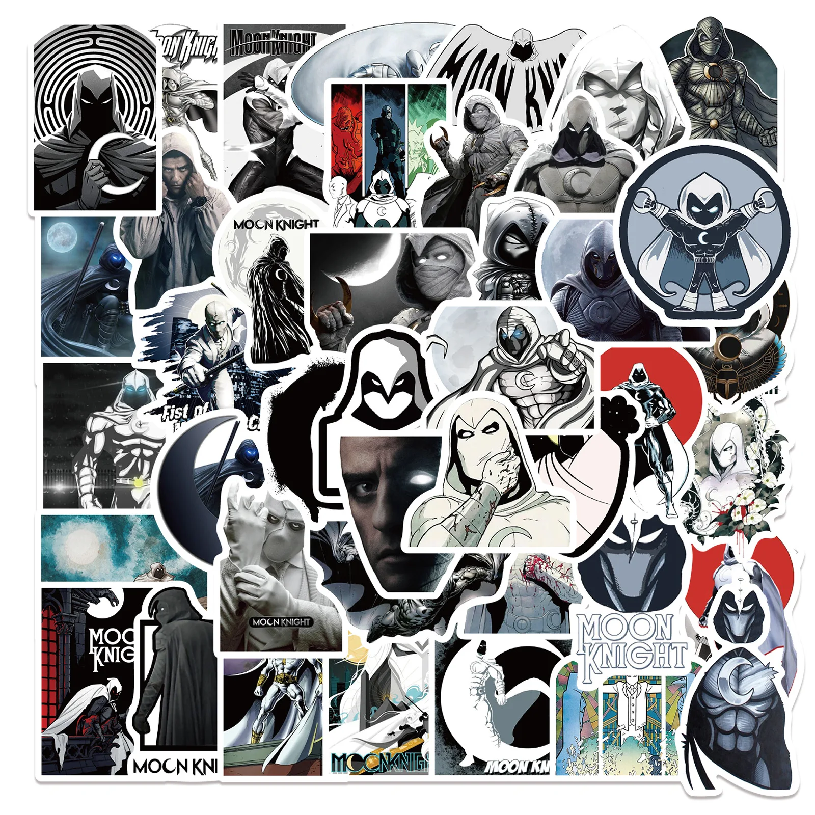 

10/30/50PCS Moon Knight Stickers Disney Movie Sticker Scrapbook Luggage Laptop Phone Guitar Car Bike Skateboard Decals Kids Toys