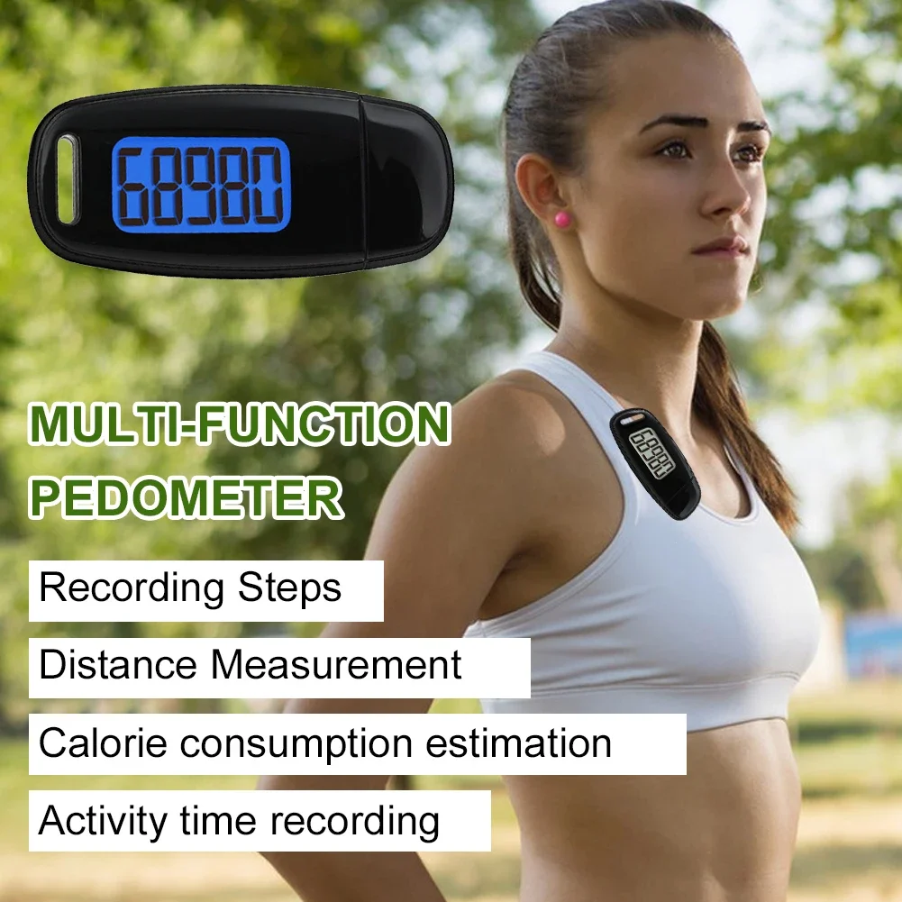 

3D Pedometer Portable Digital Pedometer USB Rechargeable Electronic Pedometer with Clip and Strap Backlight Women Men