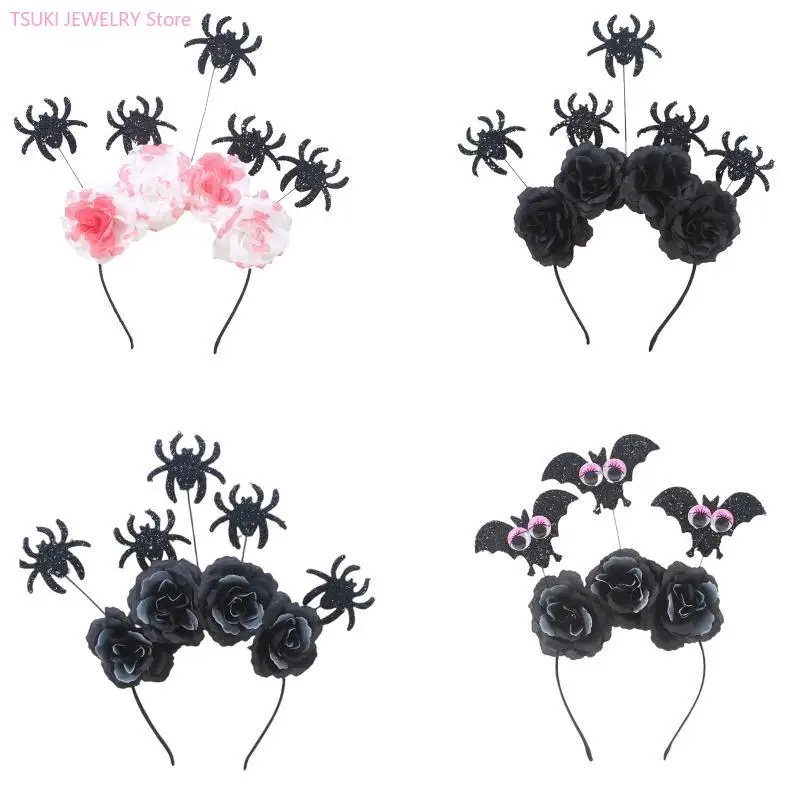 

62KE Flower Headband For Girls Hair Hoop Halloween Tiaras And Crowns