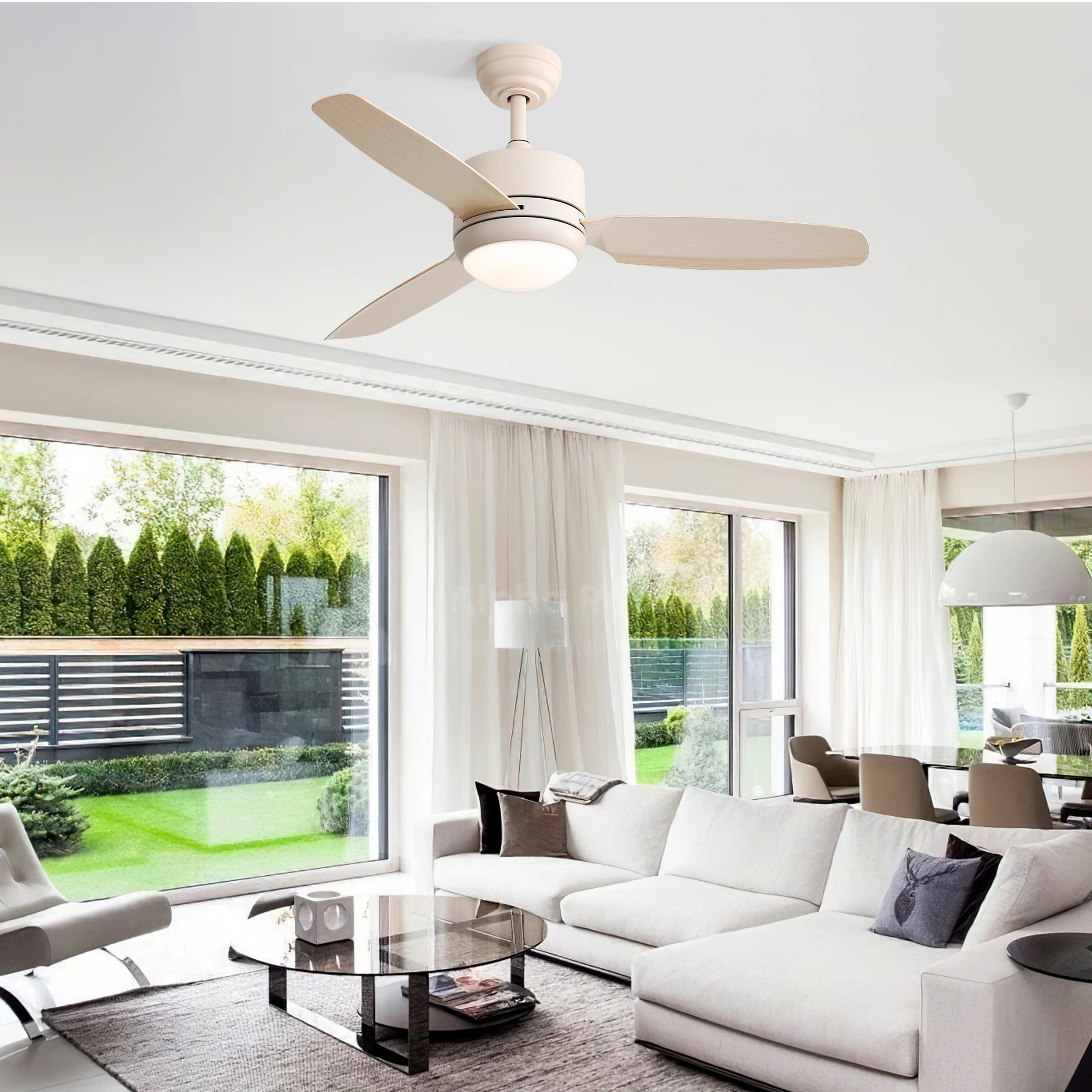 Sofucor Modern 46-inch ceiling fan with LED DC 6-speed high wind speed with remote control