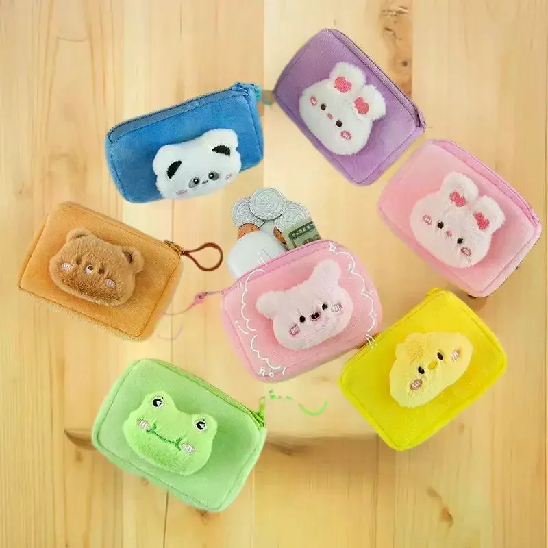Japanse Kawaii Cartoon Pluche Opslag Portemonnee Draagbare Cartoon Sleutel Portemonnee Rugzak Decoratie Geschenken