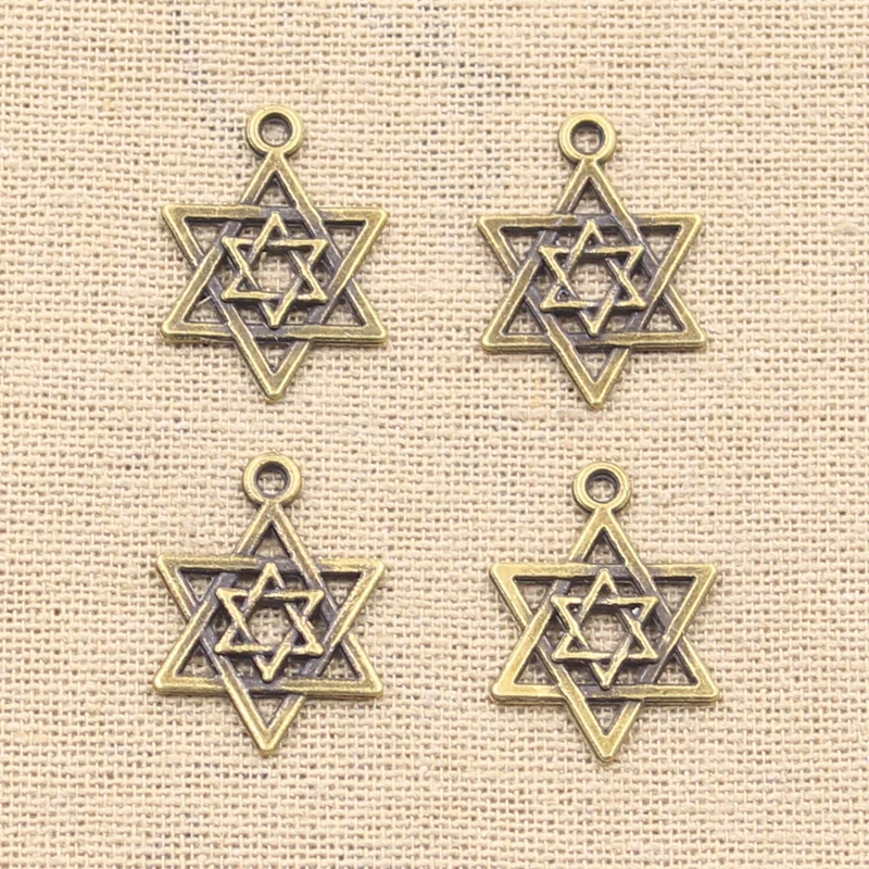 15pcs Charms Star Of David Shield 22x16mm Antique Making Pendant fit,Vintage Tibetan Bronze Silver color,DIY Handmade Jewelry