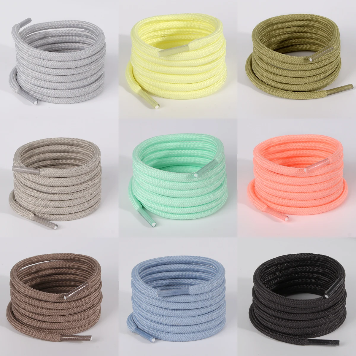 2025 Frühling und Sommer Beliebte Einfarbige Macaron-Schnürsenkel 5mm Runde Polyester Freizeit Unisex-Schnürsenkel – Detail 1