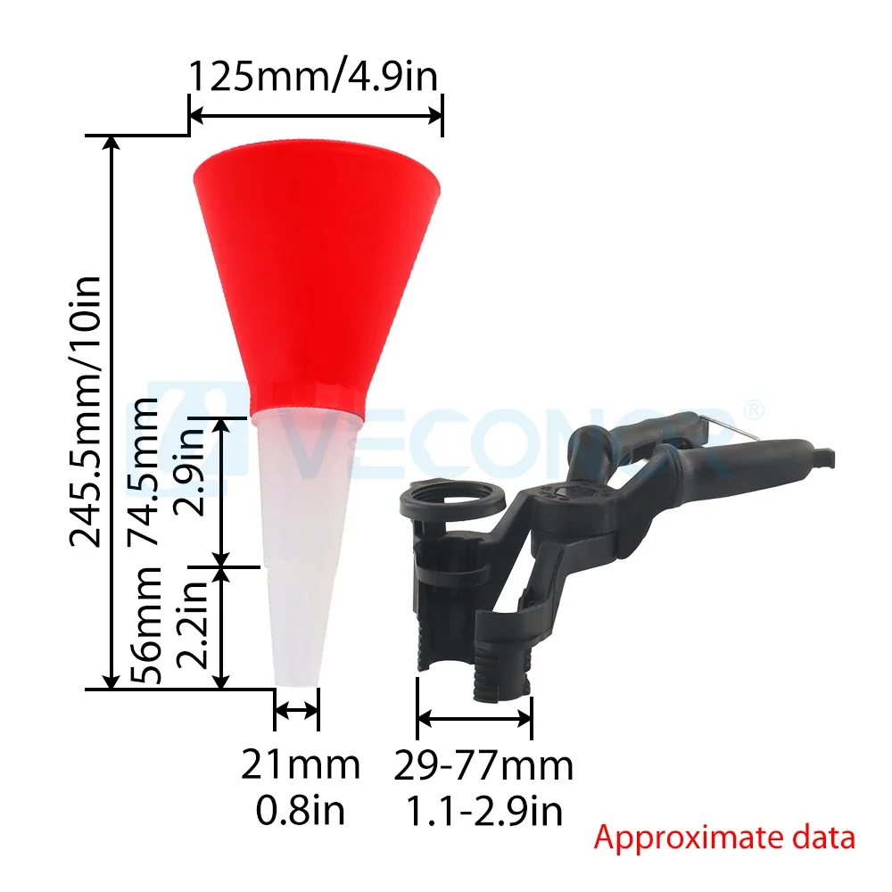 Engine Oil Filling Set Universal Oil Funnel with Adjustable Width Holding Clamp Multifunctional Pour Oil Tool for Car Repairing