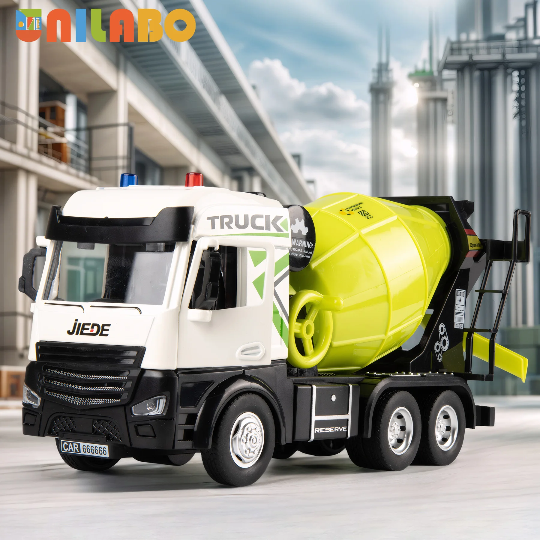 

Alloy Mixer Truck Rotating Drum, Inertial Power, Sound & Light - Construction Engineering Toy, Perfect Gift for Boys Girls 3+