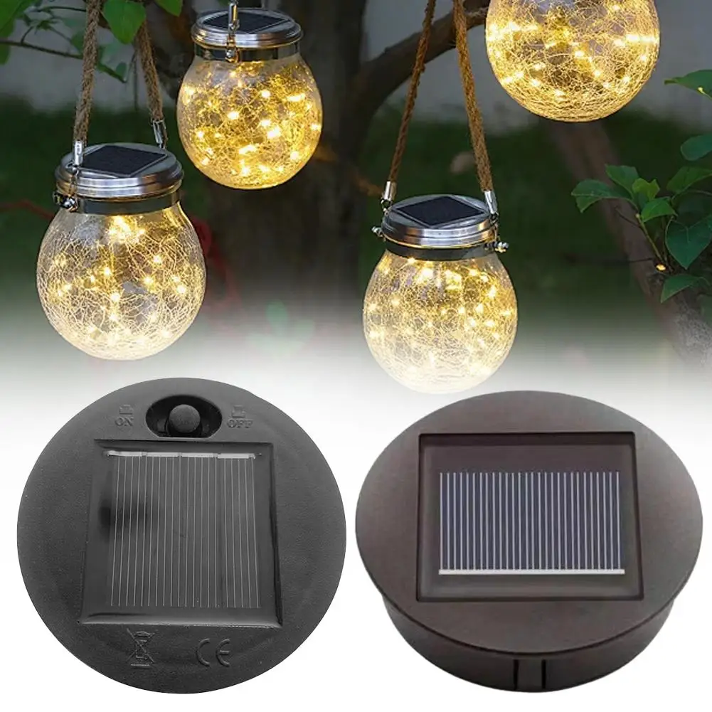 7/8CM Solar Lantern Replacement Top Solar Panel Light Base with 600mAh Battery for Outdoor Garden Lights