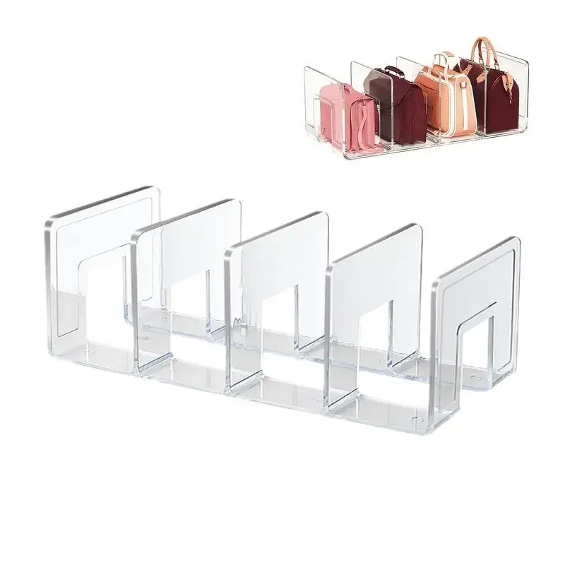 

dbag Storage Shelf Transparent Purse Bag Divider Wardrobe Bag Storage Rack Acrylic Purses Upright Display Closet Organizer
