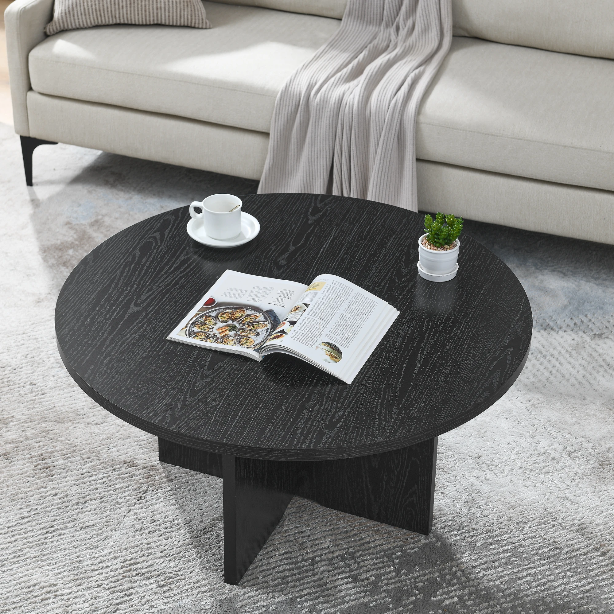 Modern Minimalist Coffee Table, Solid Wood Nordic Style | Simple Design for Living Room, Office, Home & Small Spaces