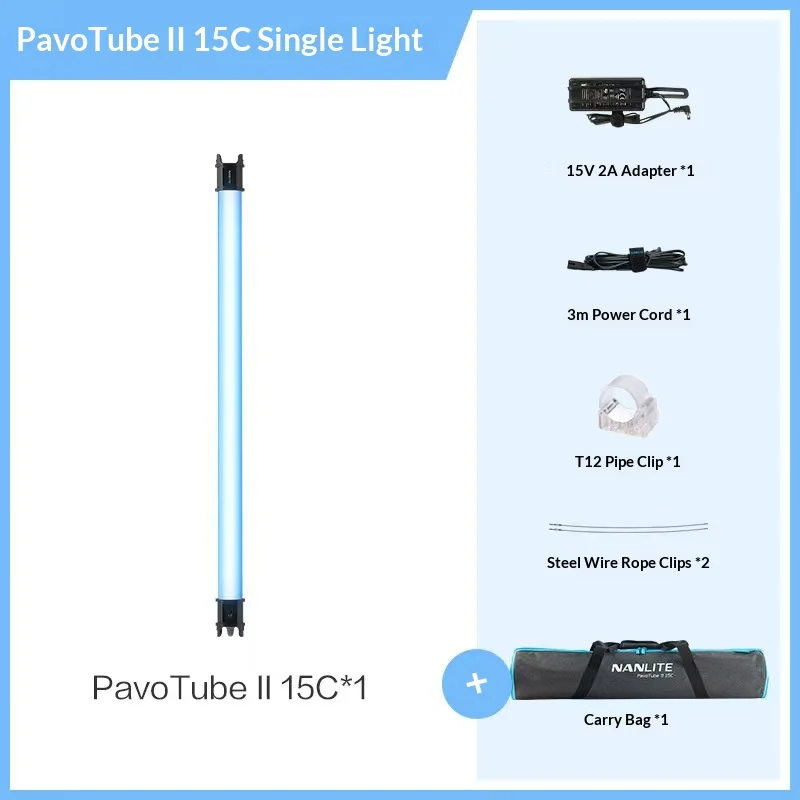 NANLITE Pavotube II 15C / 30C LED Tube Light PavoTube II 15X / 30X RGB Soft Light Stick Handheld Light pk Pavotube T8-7X