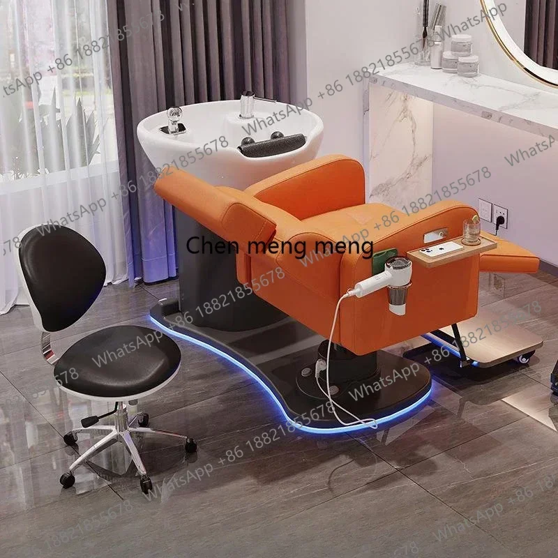 D80 Smart Electric Hair Shampooing Chair Flush Bed Multi-functional Rotating Shampoo Chairs Beauty Shop Salon Furniture Sillas