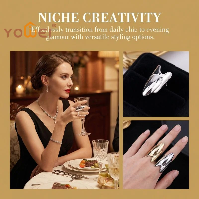 Latest Adjustable Finger Nail Art Finger Rings Women Girl Gifts Jewelry Rings Adjustable Fingertip Rings