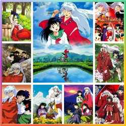 Anime Inuyasha diamentowe malowanie ściegiem krzyżykowym mozaika haft Puzzle rysunek Home Decor 5D DIY Art nowe dzieci