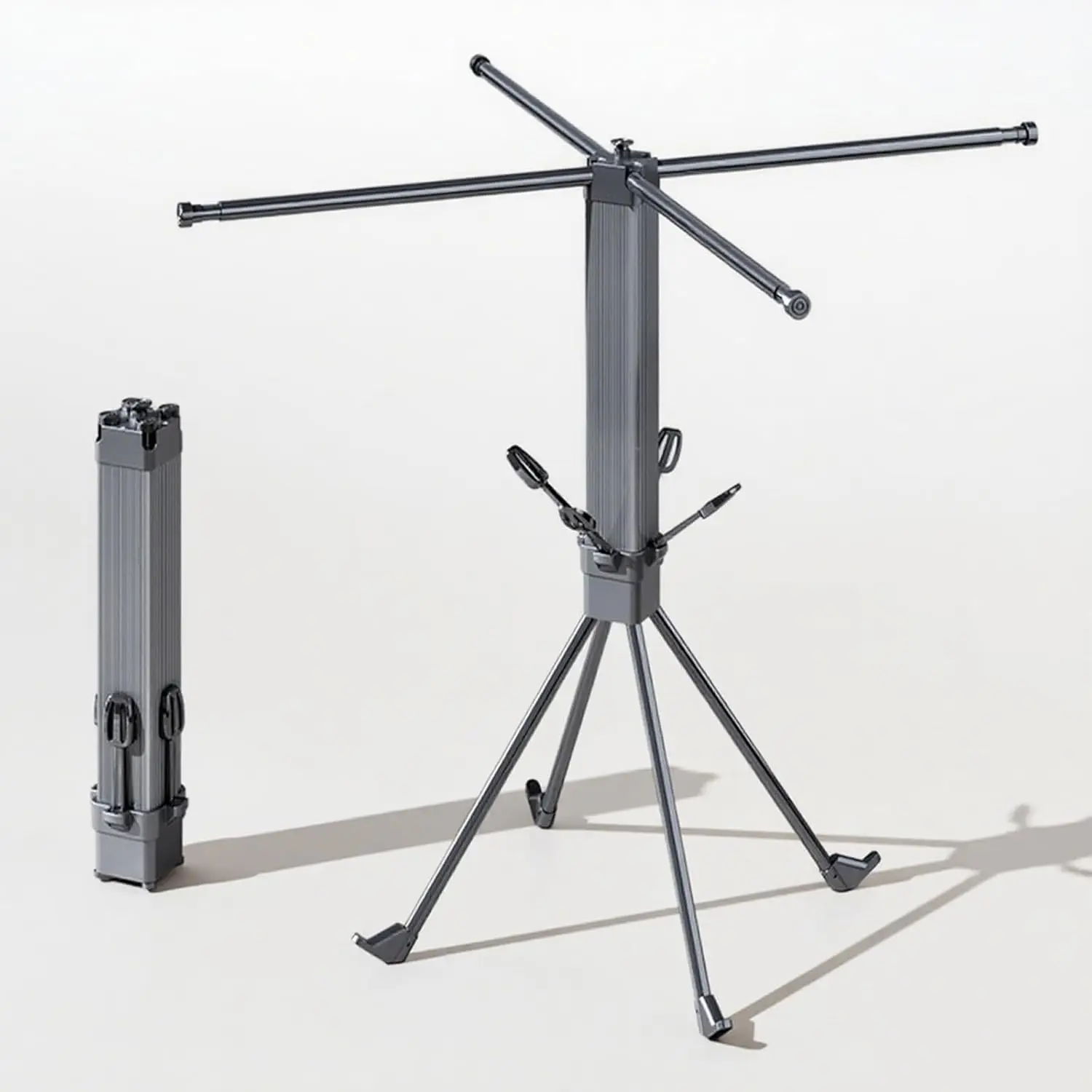 

Модернизированная 4-ногая сушилка для белья с 4 телескопическими штангами и 4 штангами для обуви, складная сушилка для использования в помещении и на улице