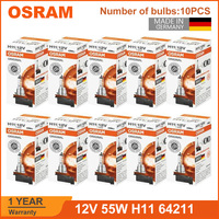 OSRAM ORIGINAL LINE H11 64211 PGJ19-2 Car Halogen Headlight 12V 55W 3200K 1350Lm Fog Light Standard Lamp OEM Made In Germany