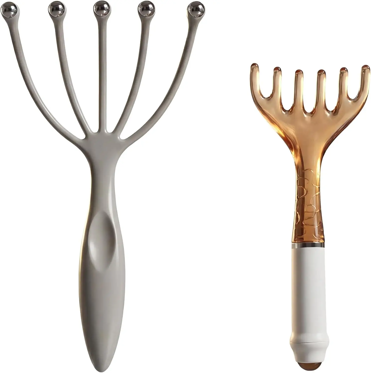 

Набор для массажа головы и гуаша - ручной массажер для головы, массажная расческа для расслабления и снятия стресса (серый и коричневый)