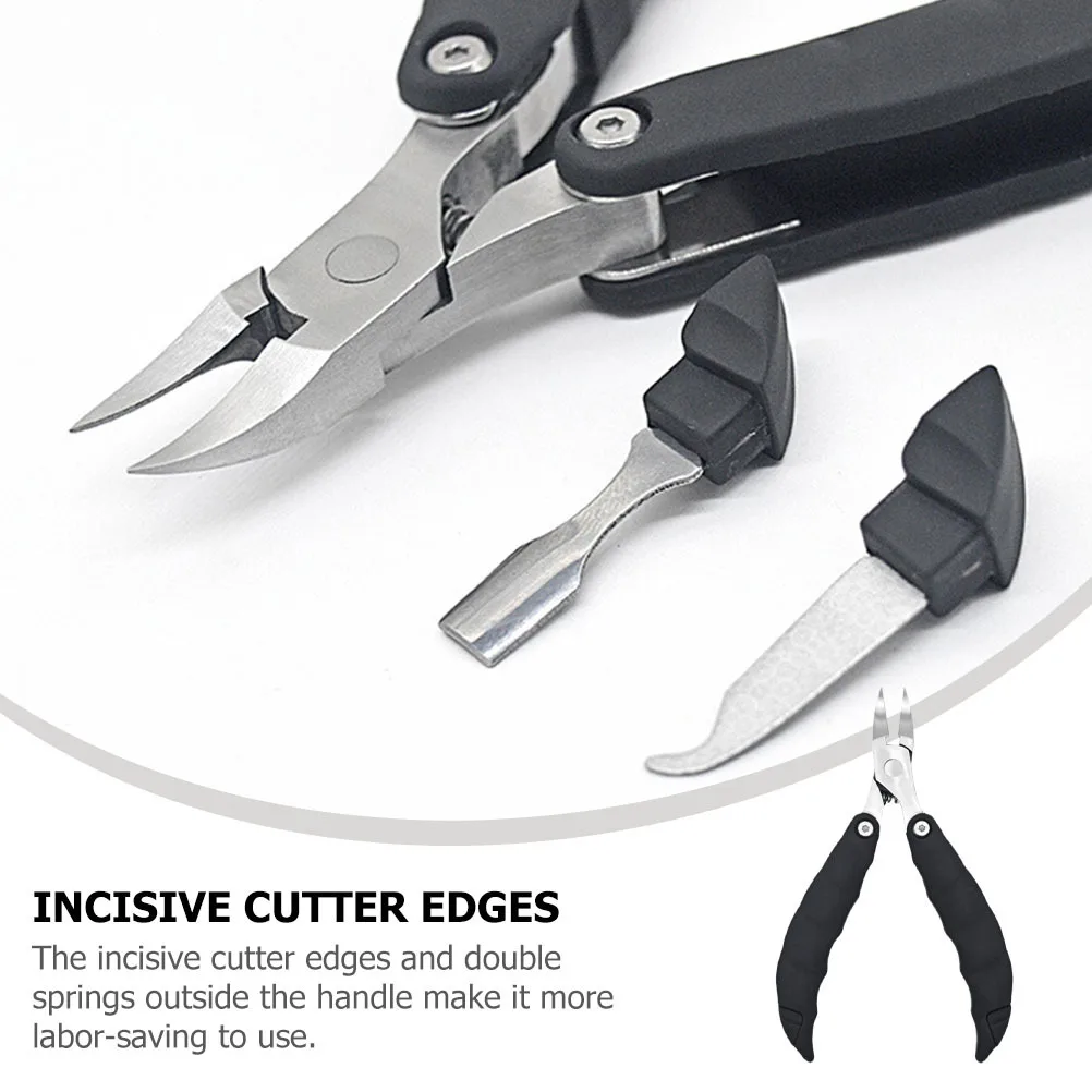 

1pc Stainless Steel Plastic Handle Foldable Clipper Eagle Beak Plier For Thick Ingrown Toenails Black Portable Manicure Tool