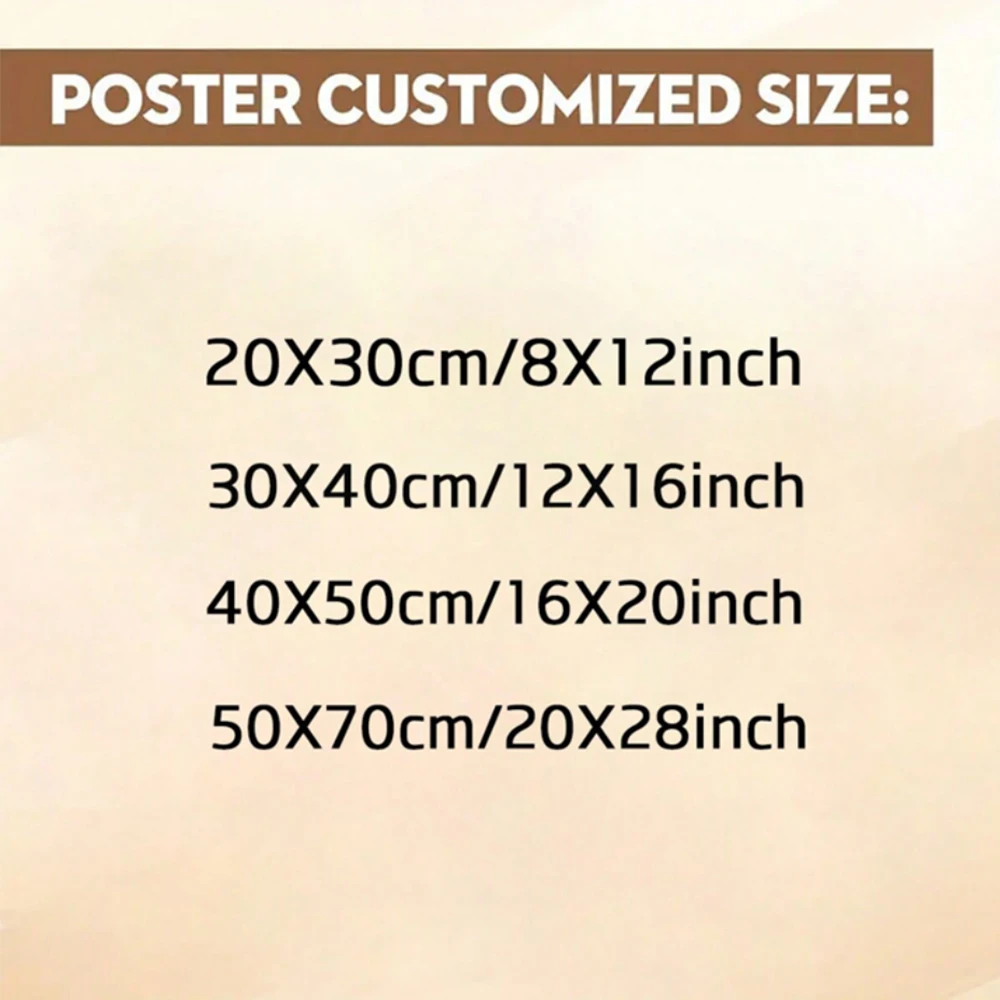 1pc Frameless Personalize Custom Photo Portrait Canvas Painting Black White Print Picture Animal Wall Art Poster Living Room view 2