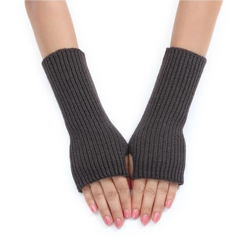 5asd Găng tay đan mùa đông Phụ nữ Găng tay nửa ngón tay ngoài trời